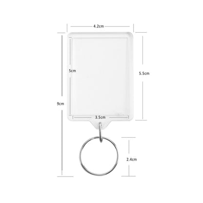 Blank Keyring Acrylic Plastic Passport Photo Key Rings Craft Picture