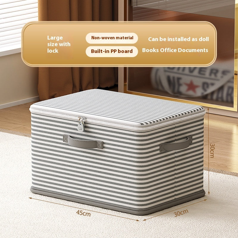 Clothes Storage Box With Lock Household Storage Basket