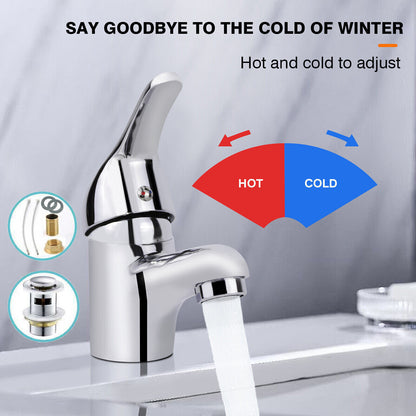 CloakroomBasinMixerTapChromeBasinSinkMonoBathroom-Fixings - Waste New