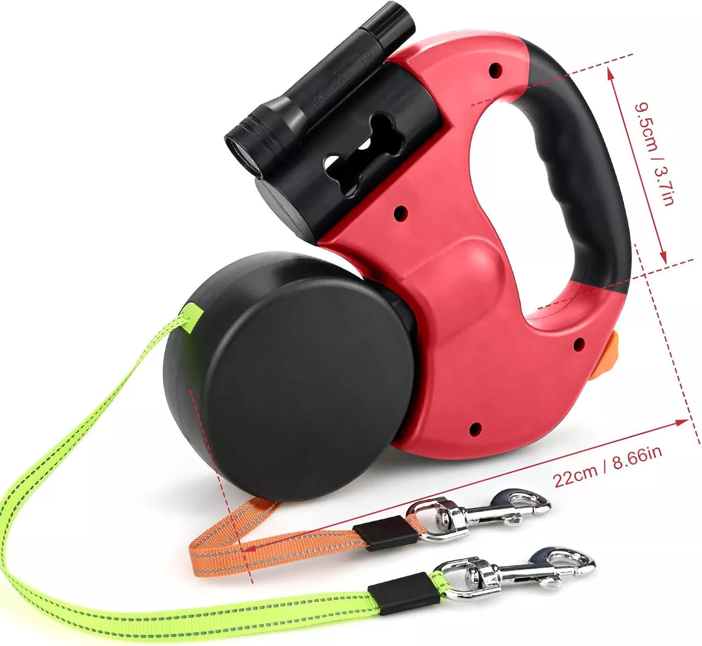 Retractable Lead Leash Double  Dual Doggie 2 Dog 50 Pounds For Pet