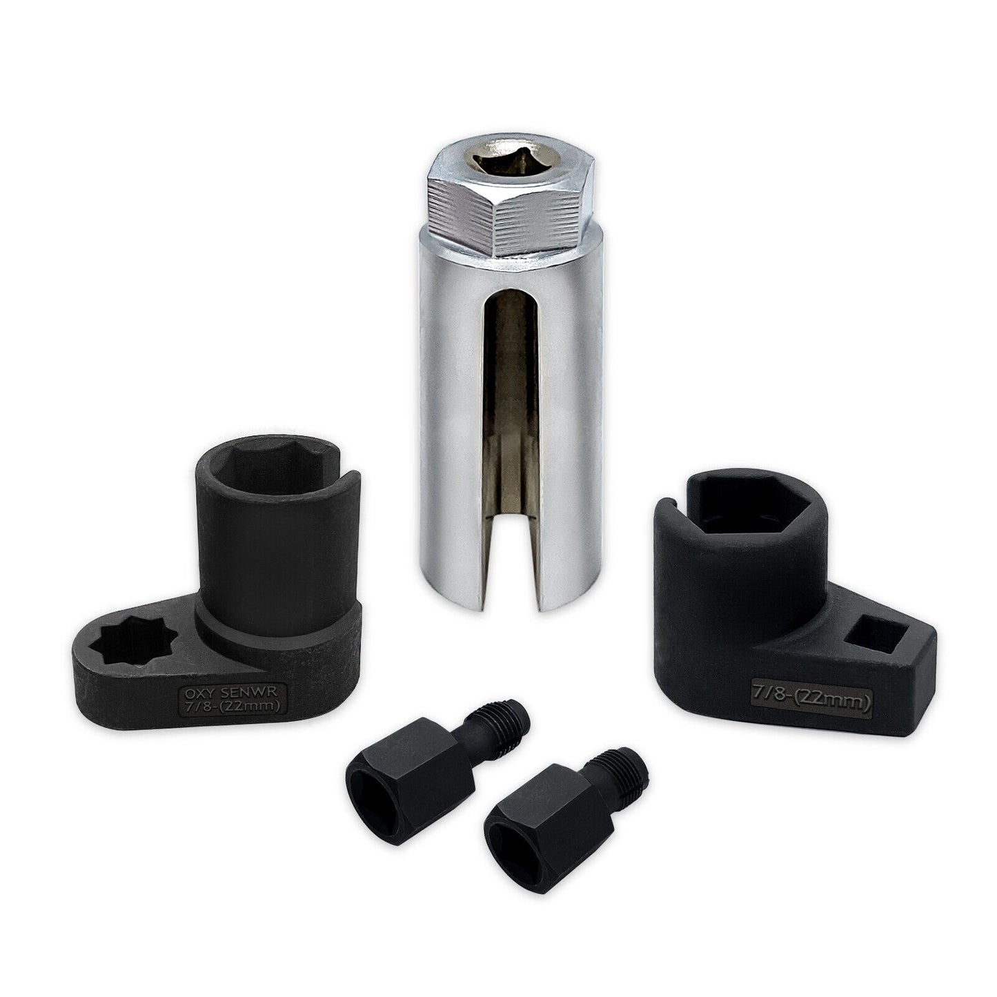 5Pcs 22mm Lambda Oxygen Sensor Socket Remove Set Kit Thread Chasers Tool W  Case