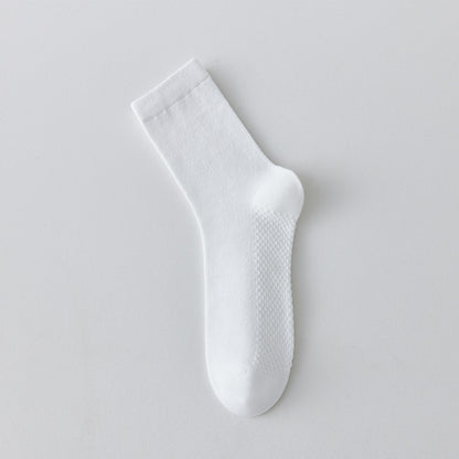 Pure Cotton Breathable Mesh Long Business Socks