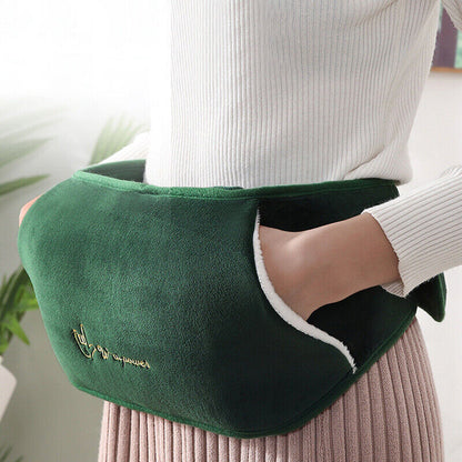 Hot Water Bottle Bag Belt Rubber Warm Plush Pouch Waist Cover Belt