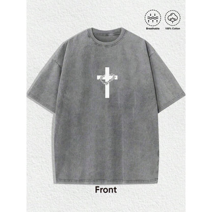 1 PC Religious With Crown Of Thorns Graphic Tee Featuring