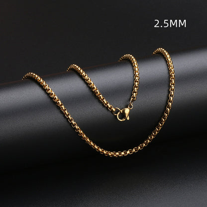 Stainless Steel Square Pearl Necklace
