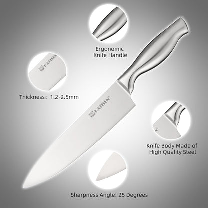 Kitchen Knife Set, 15 Pieces Knife Set With Block, Knives Set For Kitchen, Silver Hollow Ergonomic Handle For Chef Knife Set, Kitchen Shears,Black Knife Block Set