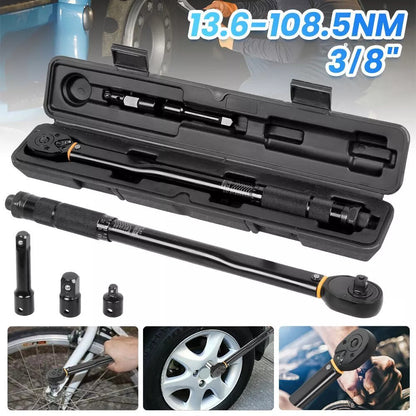 Square Drive Torque Wrench Ratchet 13.6-108.5Nm 10-80Ft-Lb 3 In 1