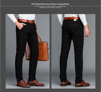 Elastic Mens Casual Pants For Fall And Winter