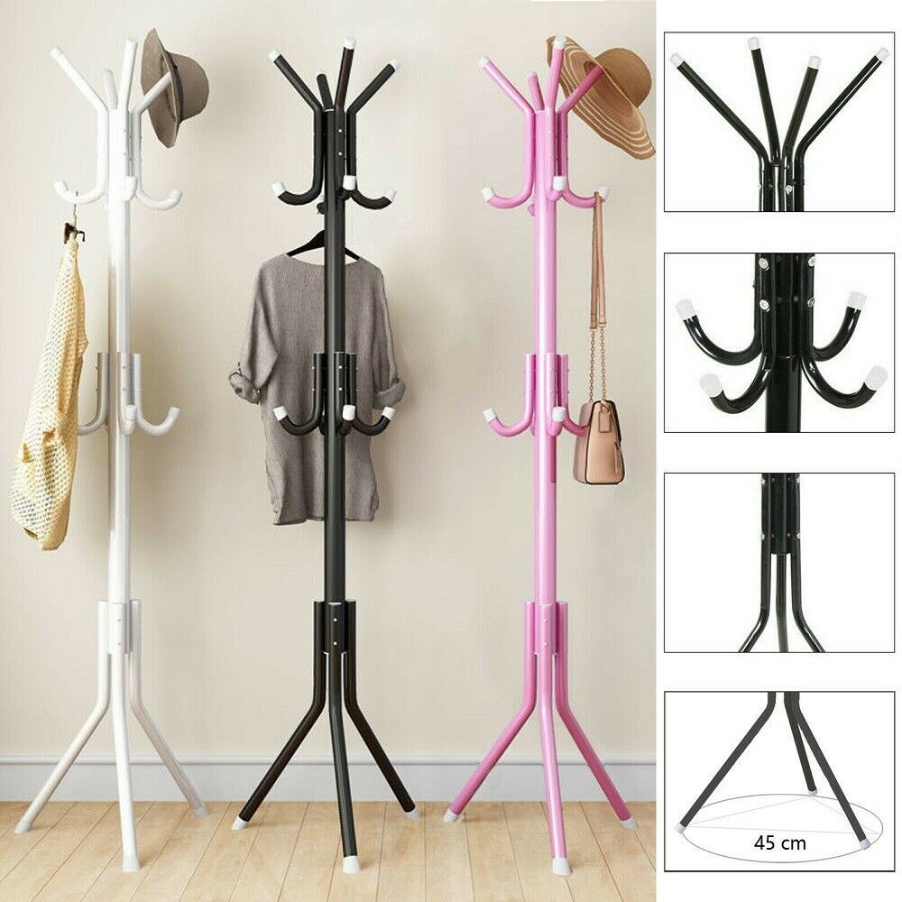Coat Stand Coat  Hat   Jacket  Umbrella Floor Standing Rack Clothes Hanger Hooks UK