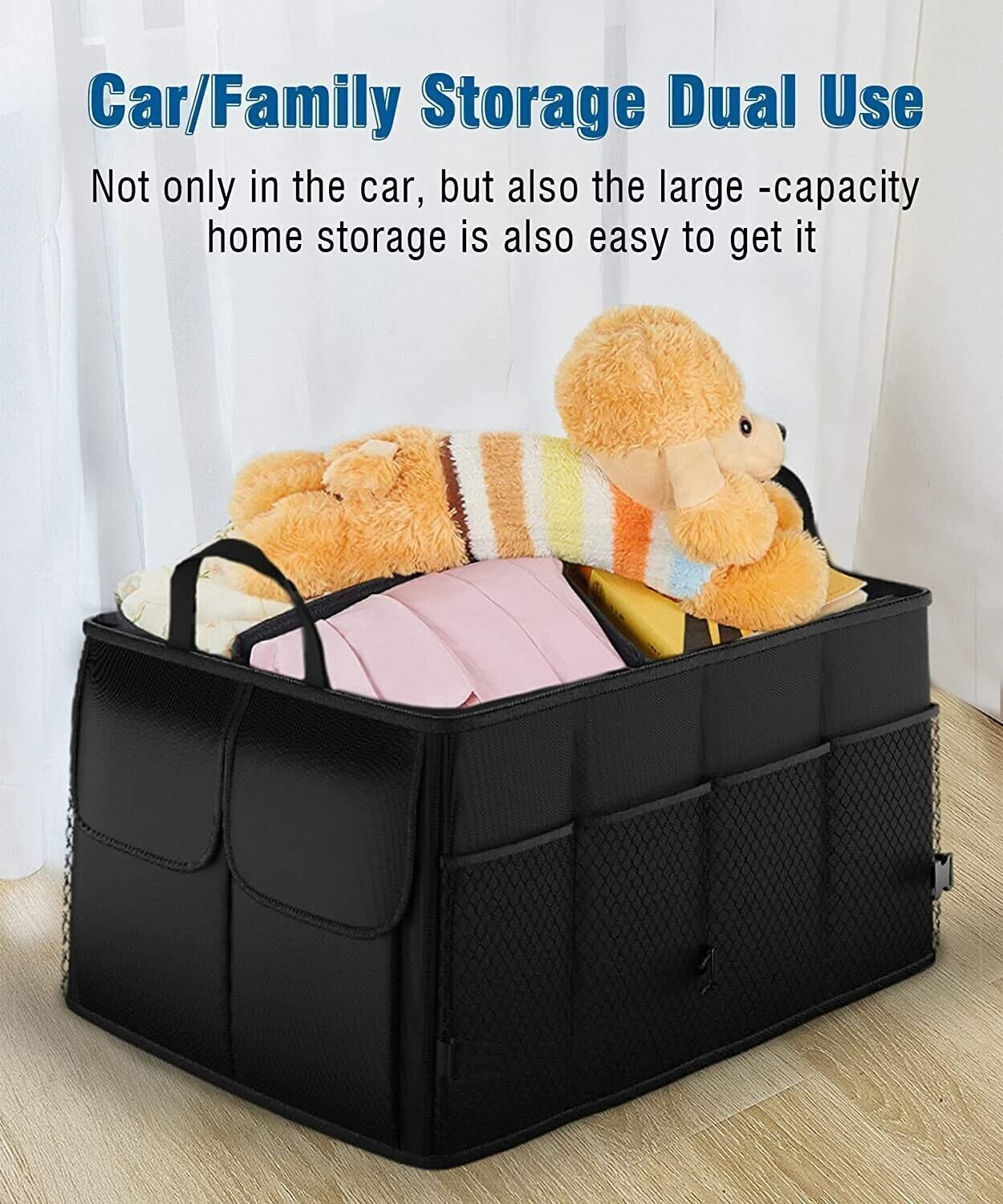 Car Boot Organiser Portable Foldable Heavy Duty Large Car Boot Tidy Storage Bag