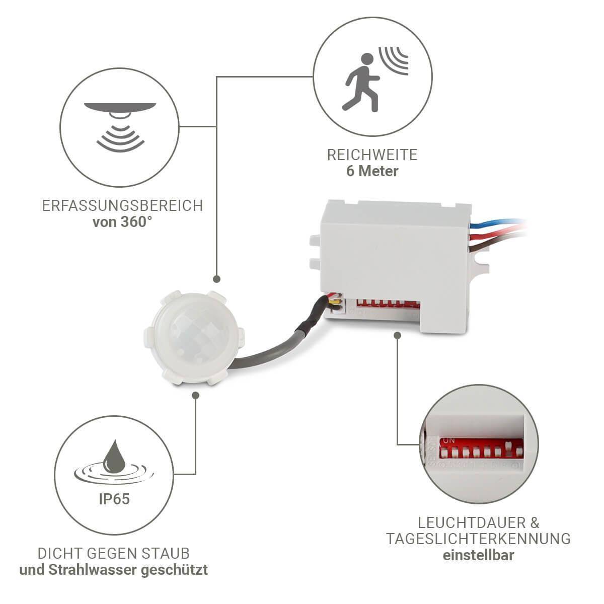 Mini Motion Detector For Installation Range 6m  3-wire
