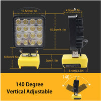 LED Work Light For 18V 20V Battery 6500K Cordless Flashlight With USB UK