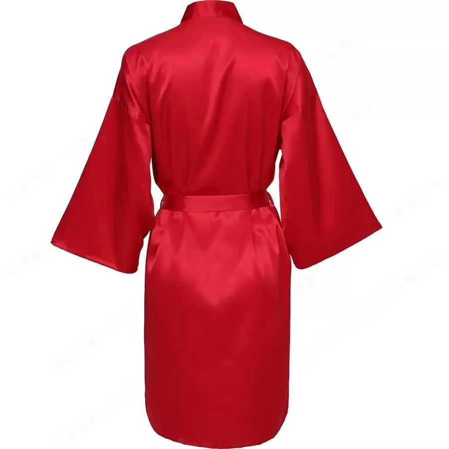 Custom Satin Wedding Bridesmaid Kimono Dressing Gown Bridesmaid Robes Soft Satin & Personalized Wedding/Bachelorette Party Robes