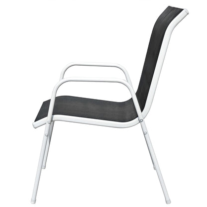 3-piece bistro set, steel, black