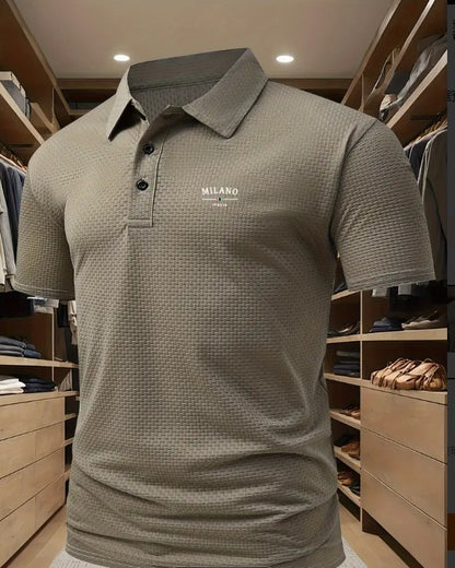 Men's Printed Short-sleeved Lapel Shirt Polo