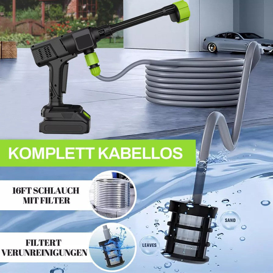 21V 6in1 Akku Hochdruckreiniger Auto Mobiler Druckreiniger Spritzpistole 30Bar