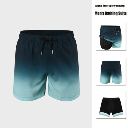 Men's Double-layer Swimming Trunks Anti-embarrassment XL Mens