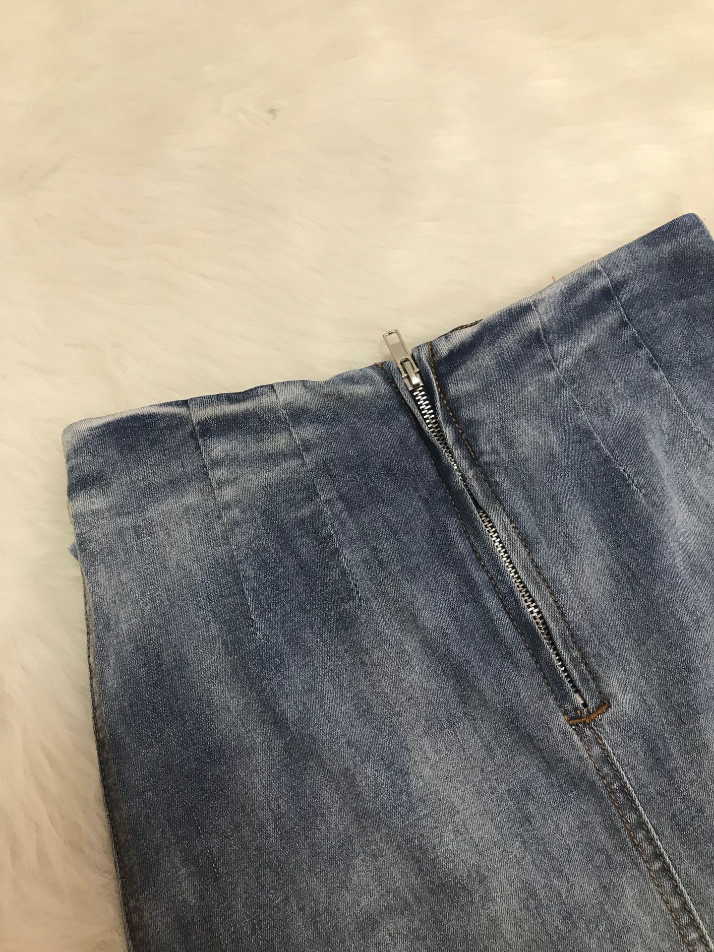 Women's Clothing Fashion Slit Tassel Denim Skirt