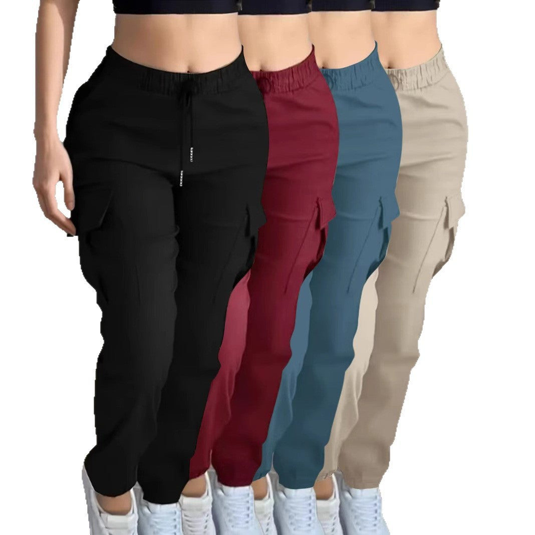 Mountaineering Fashion Drawstring Women's Leisure Cargo Trousers