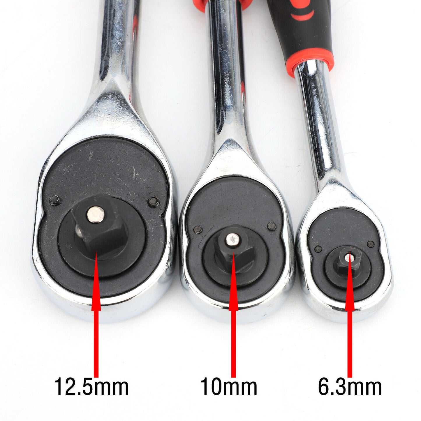 3 Piece 1 2  3  8  & 1  4  Ratchet Set Drive Heavy Duty Ratchet Socket UK