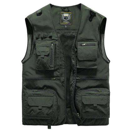 14 Pockets Summer New Men US Tactical Hiking Fishing Vest Mens Photographer Waistcoat Mesh Cargo Sleeveless Jacket Tool Vest