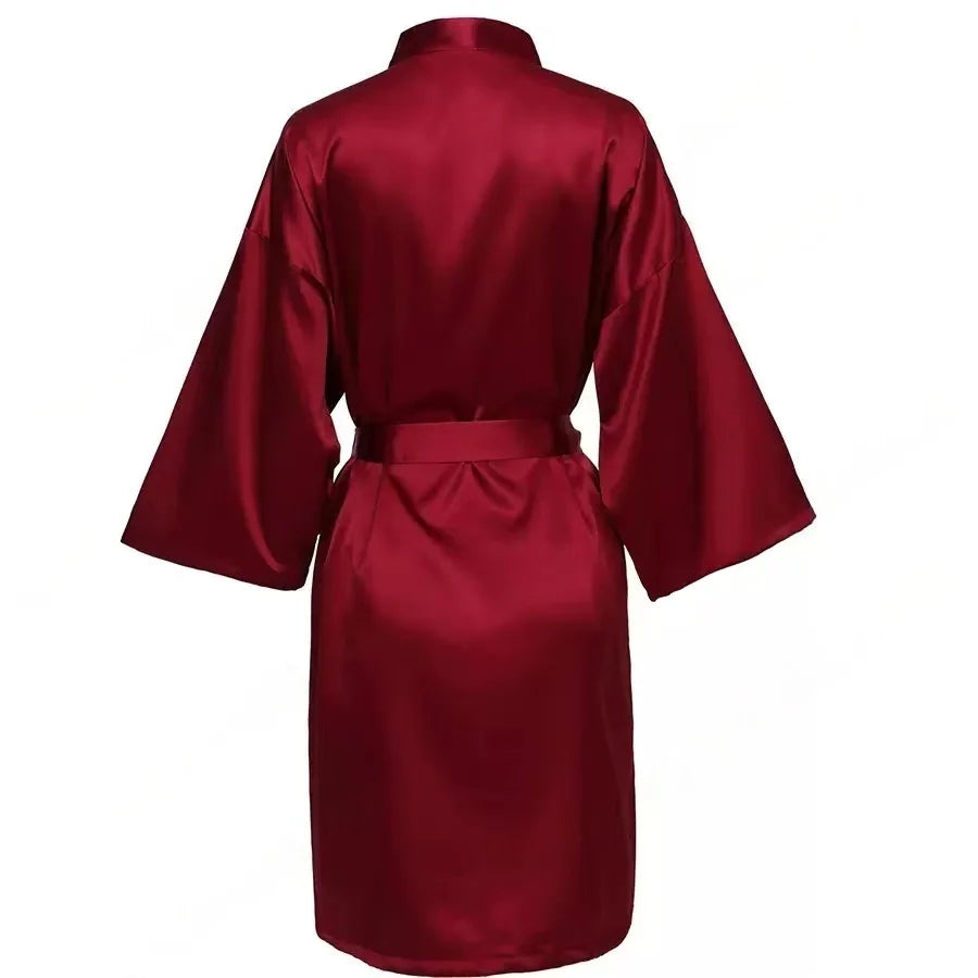 Custom Satin Wedding Bridesmaid Kimono Dressing Gown Bridesmaid Robes Soft Satin & Personalized Wedding/Bachelorette Party Robes