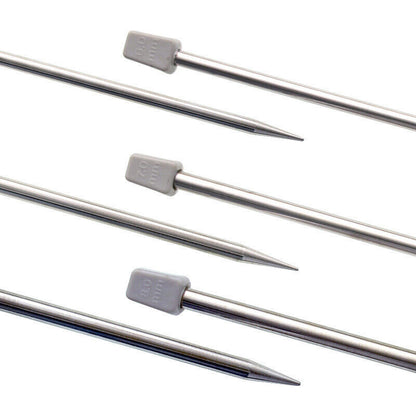 22pcs-11Pairs 25cm Single Pointed Stainless Steel Knitting Needles Set 2mm-8mm