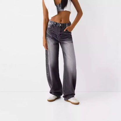 Loose Fashion Personalized Wide-leg Jeans For Women