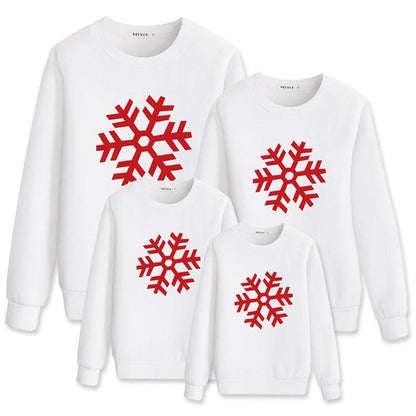 Christmas Snowflake Parent-child Costume Cartoon Casual Crew Neck Top