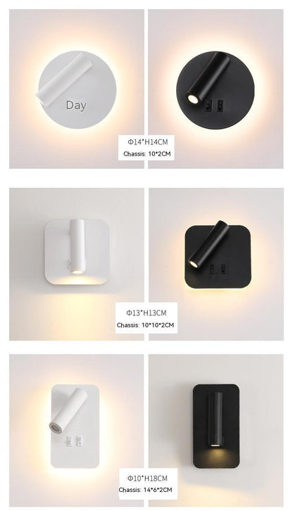 Modern Minimalist Bedside LED Wall Lamp Creative Led Spotlight