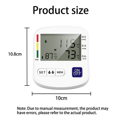 Multifunctional Home Blood Pressure Monitor With Cuff, Records 99 Measurements And Tracks Heart Rate