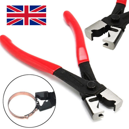 1pc Red Clicr-R Type Hose Clip Plier Practical Metal Collar Clamp Swivel Tool