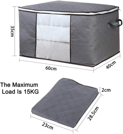 4Pcs Clothes Storage Bags Zipped Organizer Underbed Wardrobe Cube Closet Boxes