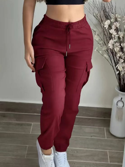 Mountaineering Fashion Drawstring Women's Leisure Cargo Trousers