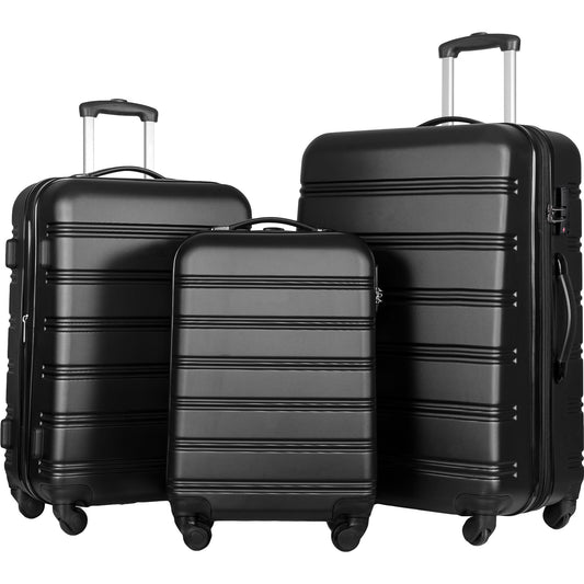 3 Piece Luggage Set Hardside Spinner Suitcase With TSA Lock 20 24 28 Available