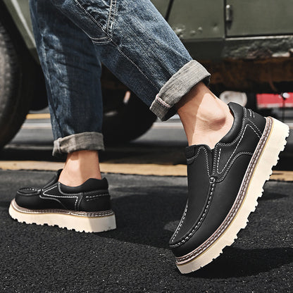 Low-top Thick-soled Men's Big Toe All-match Casual Leather Shoes
