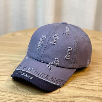 Double-stitching Shabby Embroidered Letter Baseball Cap