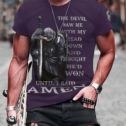 3D Printed T-shirt Men's Summer Casual Breathable Short Sleeve Top