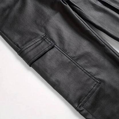 Mens Windproof PU Pants For Motorcycle And Outdoor Riding