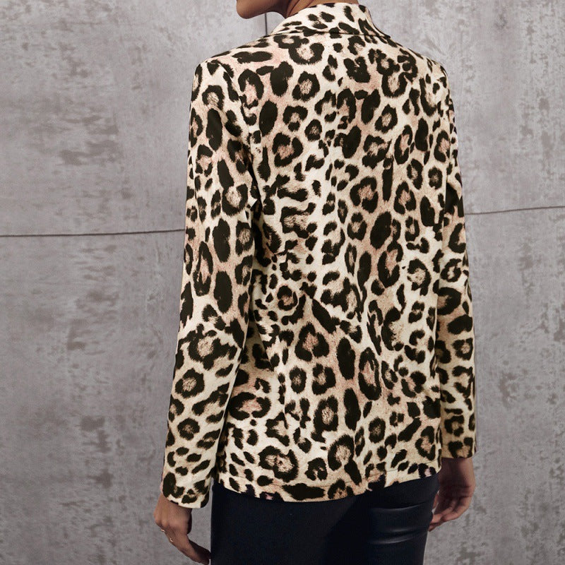 Leopard Print Single-breasted Casual Jacket