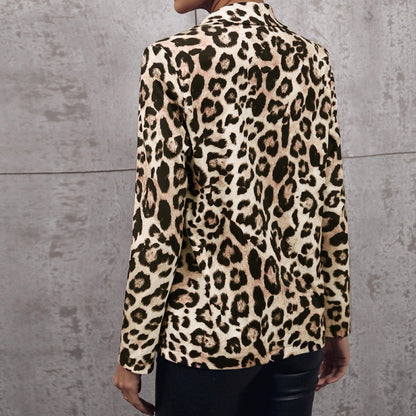 Leopard Print Single-breasted Casual Jacket