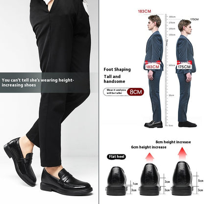 Increased By Slip-on Business Casual Leather Shoes
