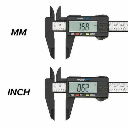 6'' LCD Digital Vernier Caliper Black Micrometer Measure Tool Gauge Ruler 150mm