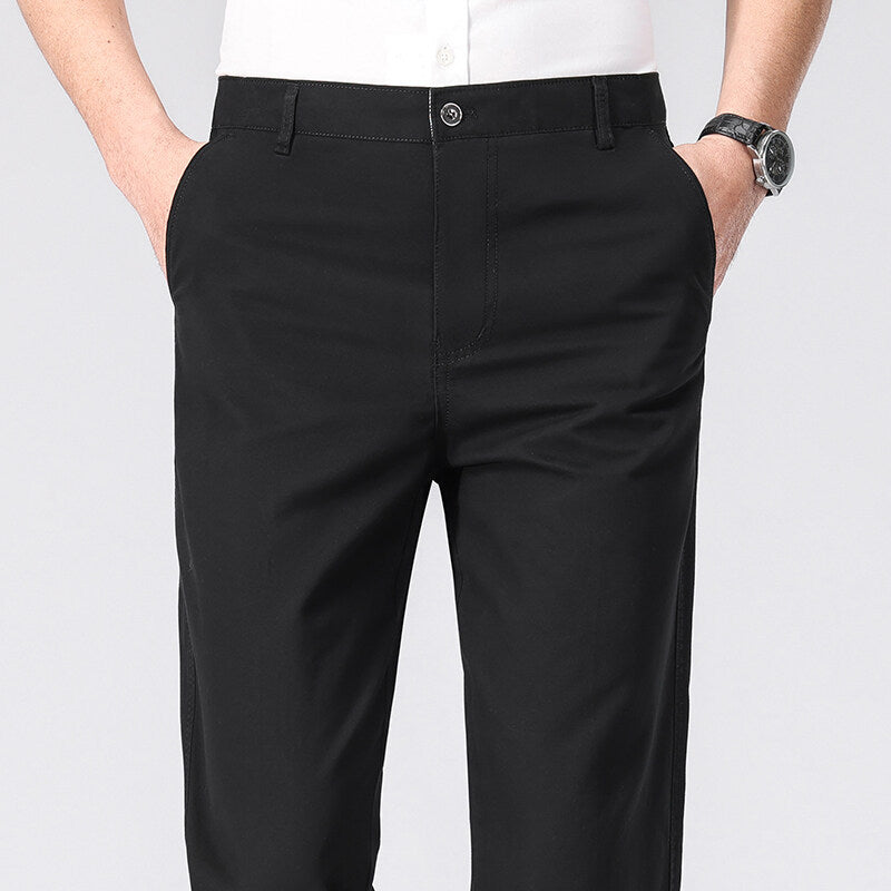 Men's Long PantsCotton Dress Trousers Loose Straight Leg