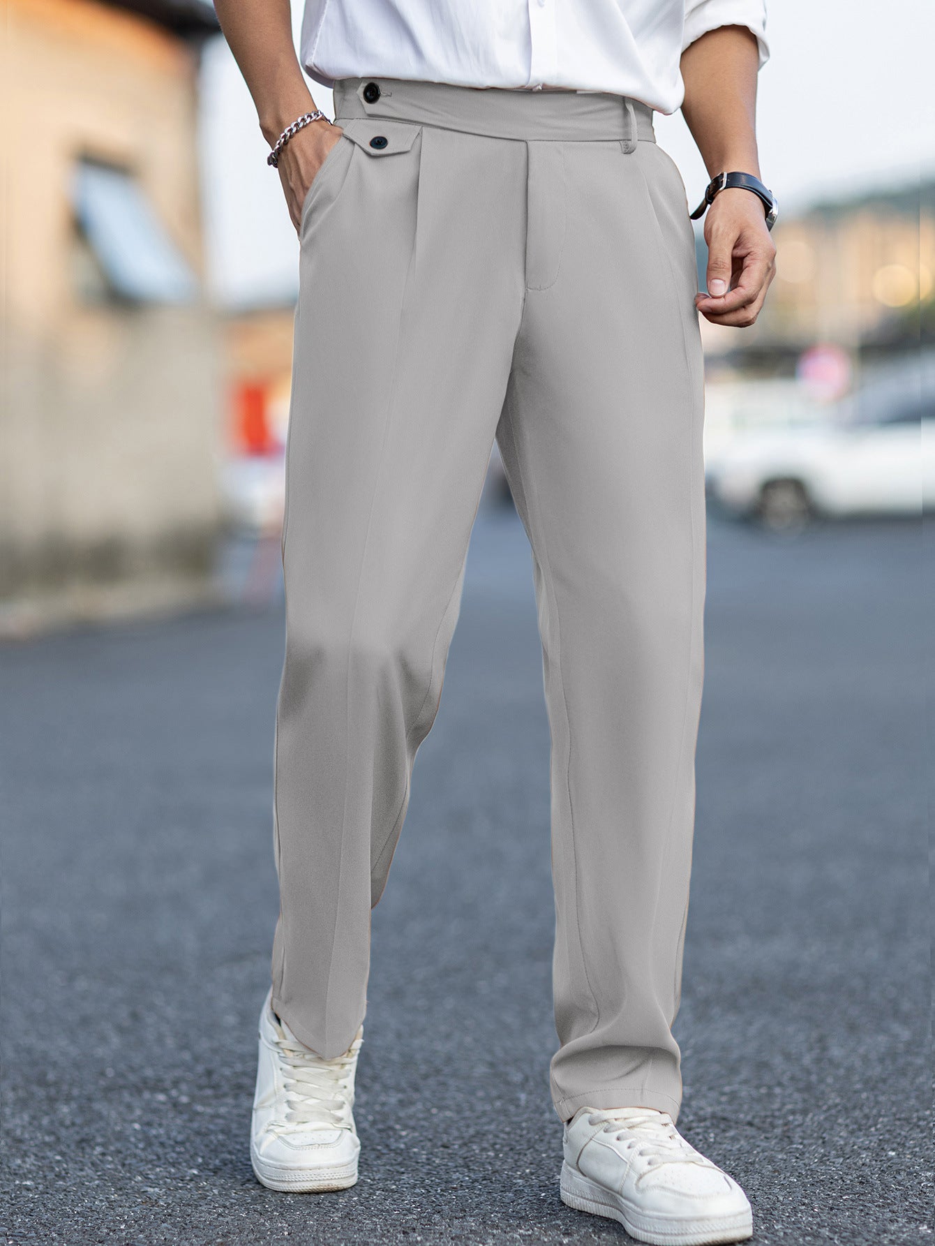 Mens Stylish Versatile Casual Straight-leg Trousers