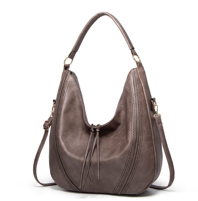 New Trend Retro Large Capacity Tote Shoulder Bag Tassel Hollow One-shoulder Casual Bag Women's Big Bag Casual Bag