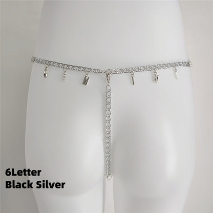 Exy Women Custom Thong With Letter Name Personality G-String Panties Underwear Waist Body Chain Lace Thongs Jewelry Gift