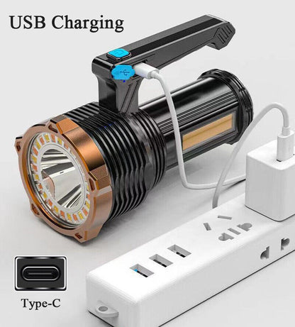 High Powered 12000000LM LED Flashlight Super Bright Torch USB Rechargeable Lamp