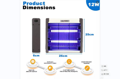 Bug Zapper Electric Insect Killer Mosquito Fly Pest Trap UV LED Indoor Lamp UK