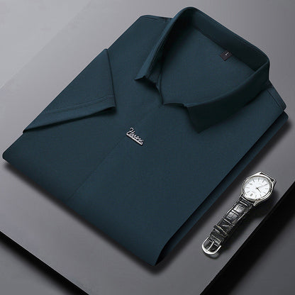Ice Silk Short Sleeve Men's Fashion Casual Lapel
